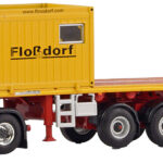 1/50 SCANIA S High 8x4 avec remorque plateau 6 essieux et container 10 pieds