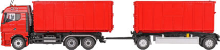 MAN TGX GM 6x2 porteur et remorque ampliroll avec 2 containers, rouge – Image 3