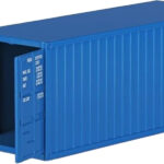 Container 20 pieds, bleu