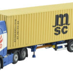 SCANIA R Highline 6x2 avec remorque porte-container 3 essieux et container 40 pieds