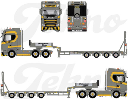 SCANIA S Highline 6x4 avec remorque porte-engins 3 essieux à rampes – Image 5