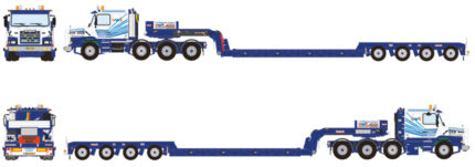 SCANIA T143 Torpedo 8x4 avec remorque porte-engins 4 essieux – Image 5