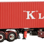DAF XG+ 6X2 vec remorque porte-containers et container frigo 40 pieds