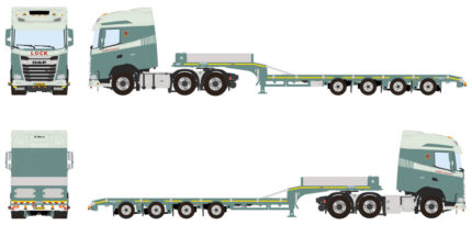 DAF XG 6x2 avec remorque porte-engins 4 essieux – Image 5
