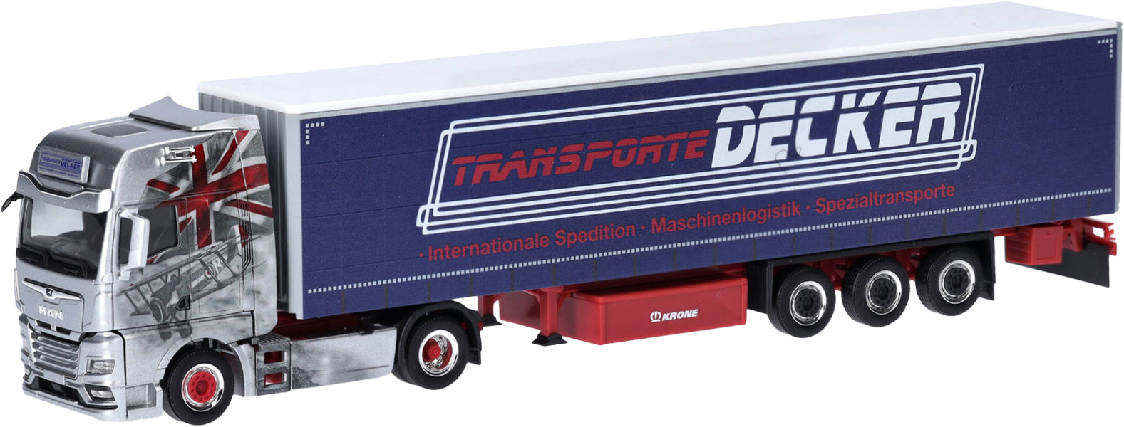 Camion Miniature HERPA 1/87 - MAN TGX GX 4x2 Avec Remorque Bâchée TLP BAUMIT (neuf)
