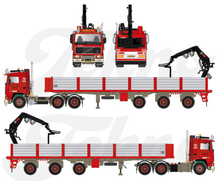 VOLVO F16 6x2 avec remorque à briques 3 essieux – Image 5