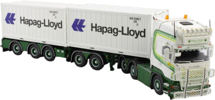 SCANIA R Topline 6x2 ave remorque porte-container 5 essieux et 2 containers 20 pieds – Image 3