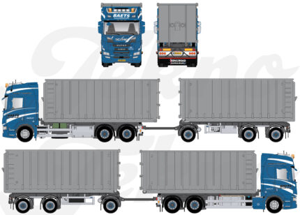 SCANIA R High 6x2 combiné porteur et remorque ampliroll avec 2 containers 40m3 – Image 6