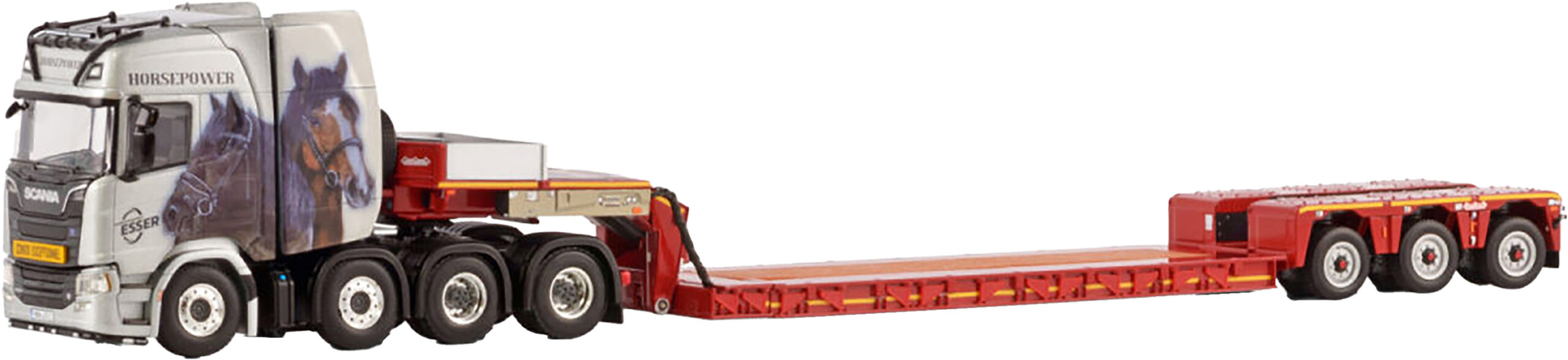 WSI01-4570 SCANIA R Highline 8x4 avec remorque porte-engins 3 essieux – Image 1