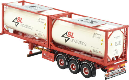 Remorque porte-contaires avec 2 containers citerne 20 pieds – Image 3