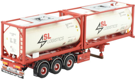 Remorque porte-contaires avec 2 containers citerne 20 pieds – Image 4