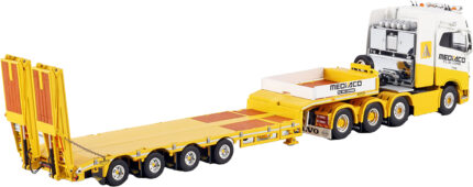 VOLVO FH4 Globetrotter 8x4 avec remorque porte-engins à rampes 4 essieux – Image 3