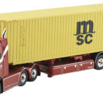 IVECO S-WAY Small Cab 6x2 avec remorque porte-container 3 essieux et container 45 pieds