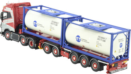 VOLVO FH5 Globetrotter XL 6x2 avec remorque porte-container et 2 containers citerne20 pieds – Image 3