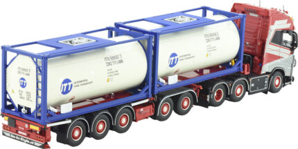 VOLVO FH5 Globetrotter XL 6x2 avec remorque porte-container et 2 containers citerne20 pieds – Image 4