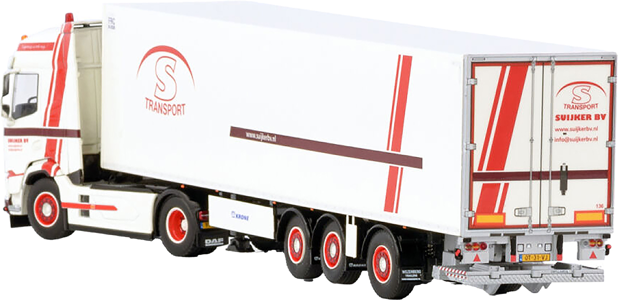 Remorque à Essieux WSI 03-2029 Ligne Blanche – 1:50, 2 Essieux, Collection
