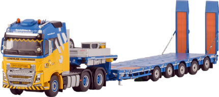 VOLVO FH4 Globetrotter 6x4 avec remorque porte-engins 5 essieux à rampes – Image 4