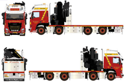 DAF CF Space Cab 8x4 porteur plateau avec grue FASSI 1100 – Image 5