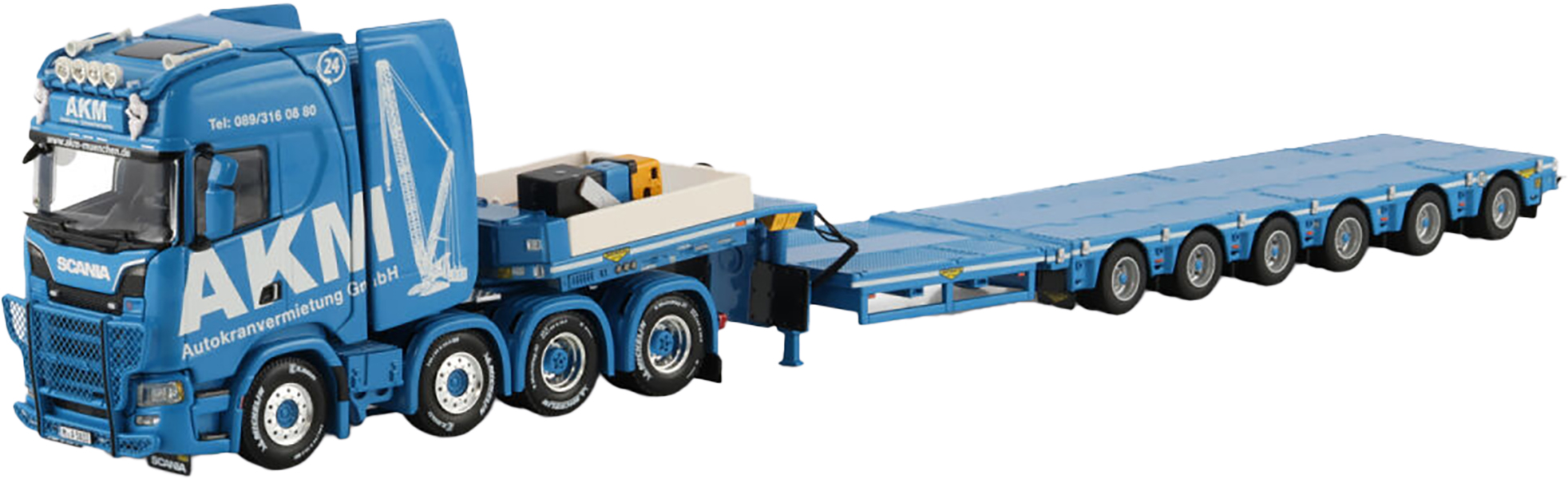 WSI04-4886 SCANIA S Highline 8x4 avec remorque porte-engins 6 essieux – Image 1