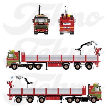 SCANIA Serie 2 6x2 avec remorque à briques 3 essieux – Image 3