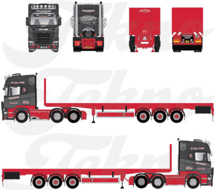 SCANIA R Topline 6x2 avec remorque plateau 3 essieux – Image 4