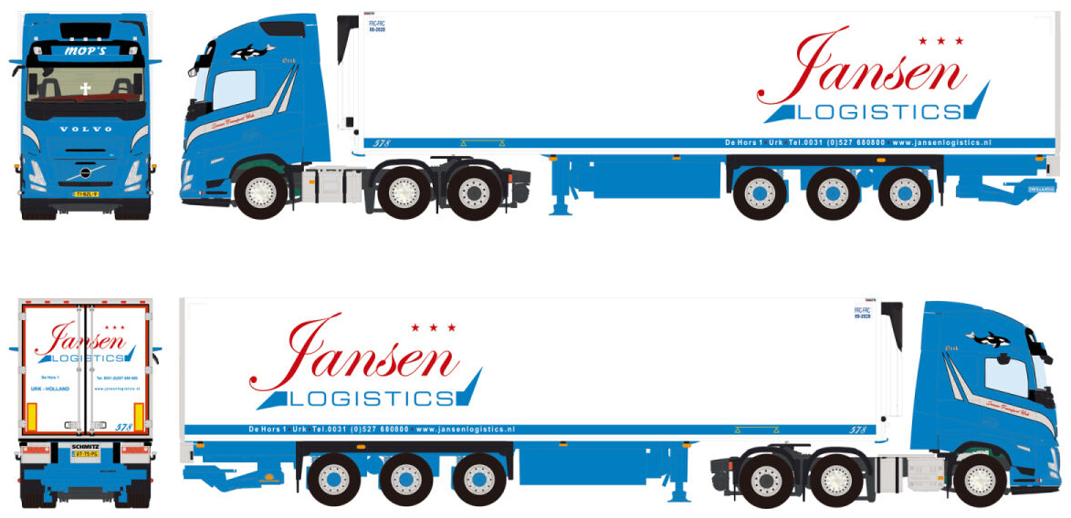 TEKNO, VOLVO FH5 GL 4x2 avec remorque citerne 3 essieux VENDRIG
