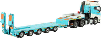 VOLVO FH5 Glob 6x4 avec remorque porte-engins à rampes 5 essieux – Image 3