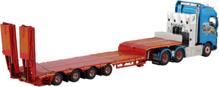 VOLVO FH5 Globetrotter 6x2 avec remorque porte-engins à rampes 4 essieux – Image 3