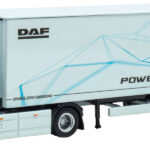 DAF XD Electric 4x2 avec remorque tolée 2 essieux et hayon de chargement