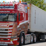 SCANIA R Highline 6x2 avec remorque porte-container et container 40 pieds