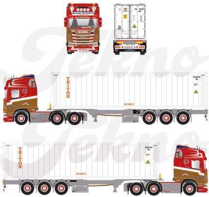 SCANIA R Highline 6x2 avec remorque porte-container et container 40 pieds – Image 5