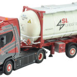 SCANIA S Highline 4x2 avec remorque porte-container et container 20 pieds