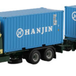 SCANIA T Serie 3 6x2 combiné porteur et remorque porte-container avec container 20 pieds