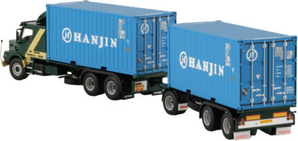 SCANIA T Serie 3 6x2 combiné porteur et remorque porte-container avec container 20 pieds – Image 4