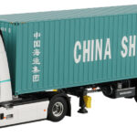 VOLVO FH Aero Globetrotter avec remorque porte-container et container 40 pieds