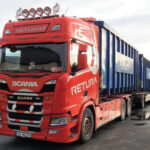 SCANIA R Highline 6x2 combiné porteur et remorque ampliroll