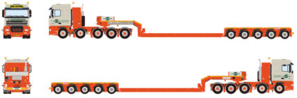 DAF 95XF Space Cab 10x4 avec remorque porte-engins 5 essieux – Image 6