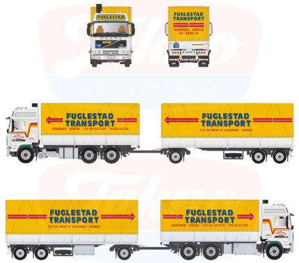 VOLVO F12 Globetrotter 6x2 combiné porteur et remorque bachée – Image 4