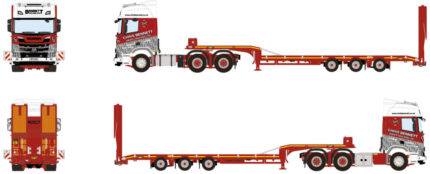 SCANIA R Highline 6x2 avec remorque porte-engins à rampes 3 essieux – Image 4