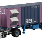 VOLVO F12 Globetrotter 4x2 avec remorque porte-container et 2 containers 20 pieds