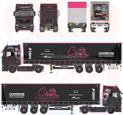 MAN TGX GX 4x2 avec remorque bachée 3 essieux – Image 4