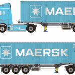 VOLVO FH Aero 4x2 avec remorque porte-containers et container 40 pieds