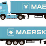 VOLVO FH12 Globetrotter avec remorque porte-containers et container 40 pieds