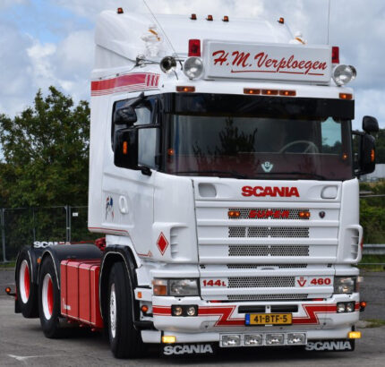 SCANIA Serie 4 6x2 avec remorque plateau à pierres 3 essieux – Image 4
