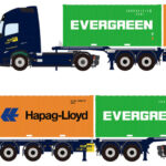 VOLVO FH Aero Globetrotter XL 4x2 avec remorque porte-containers et 2 containers 20 pieds