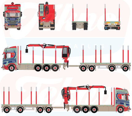 SCANIA R Highline 8x4 combiné porteur et remorque forestière – Image 6