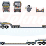 MERCEDES Actros GigaSpae 8x4 avec remorque porte-engins BROSHUIS 2+4 essieux